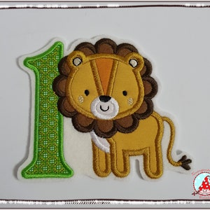 Aufnäher Löwe mit Zahl Applikation Aufbügler Flicken Löwen Lion Bild 1