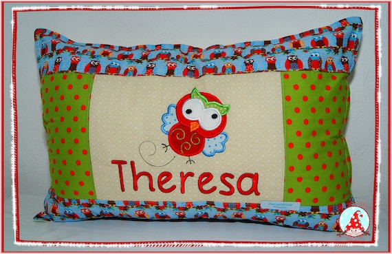 Patch Kissenbezug 40x60 mit Namen & Motiv Kuschelkissen Patchkissen Namenskissen Geburtskissen Sofakissen