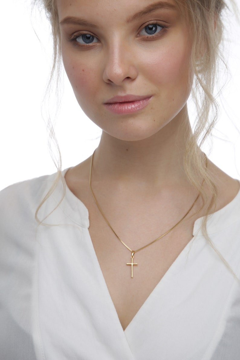 Gold cross necklace cross necklace religious necklace cross Etsy