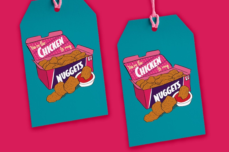 Chicken Nuggets Gift Tag Set Funny Anniversary Gift Wrap Etsy