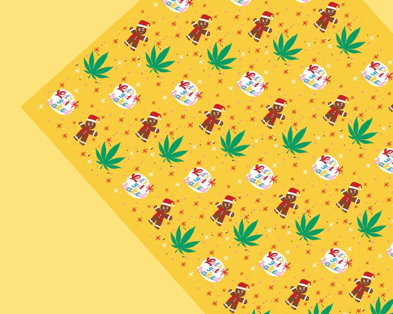 Get Baked WEED Wrapping paper Birthday Gift wrap Retro | Etsy