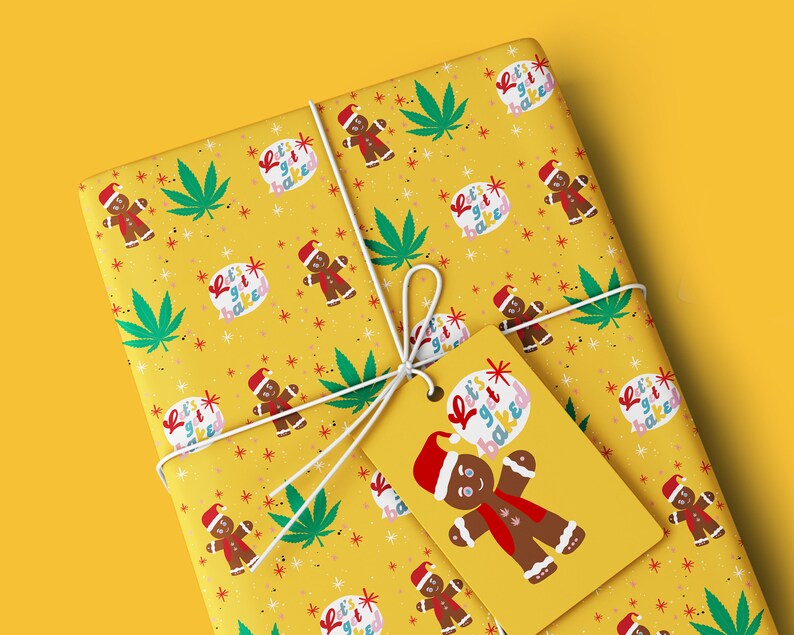 Get Baked WEED Wrapping paper Birthday Gift wrap Retro Etsy