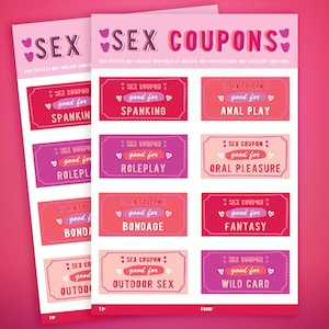 Sex Coupons, Valentines Day Gift, Instant Download Coupons, Naughty