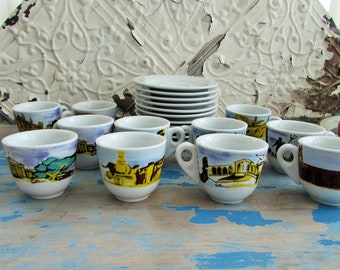 Italian cappuccino cups and saucers