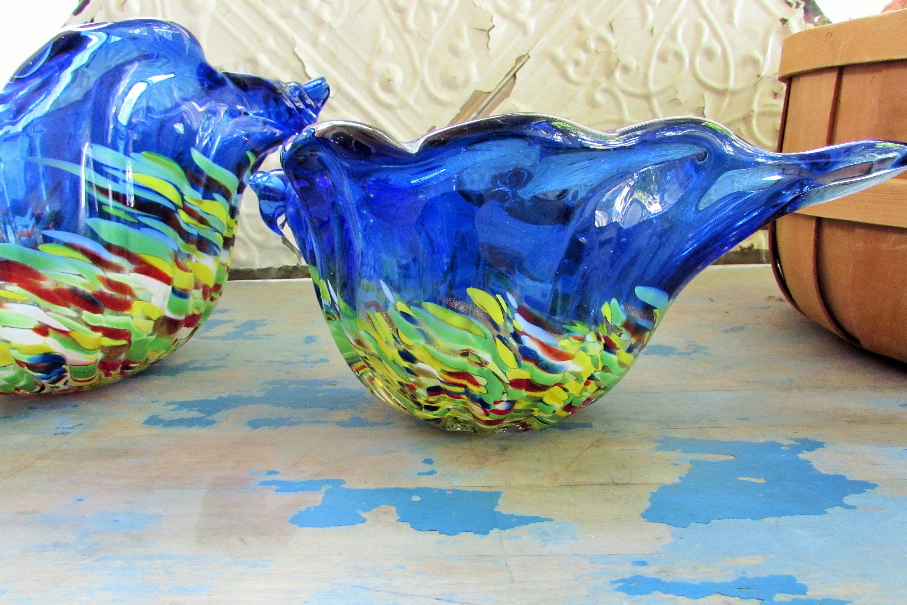 Large Confetti Art Glass Bowls Etsy