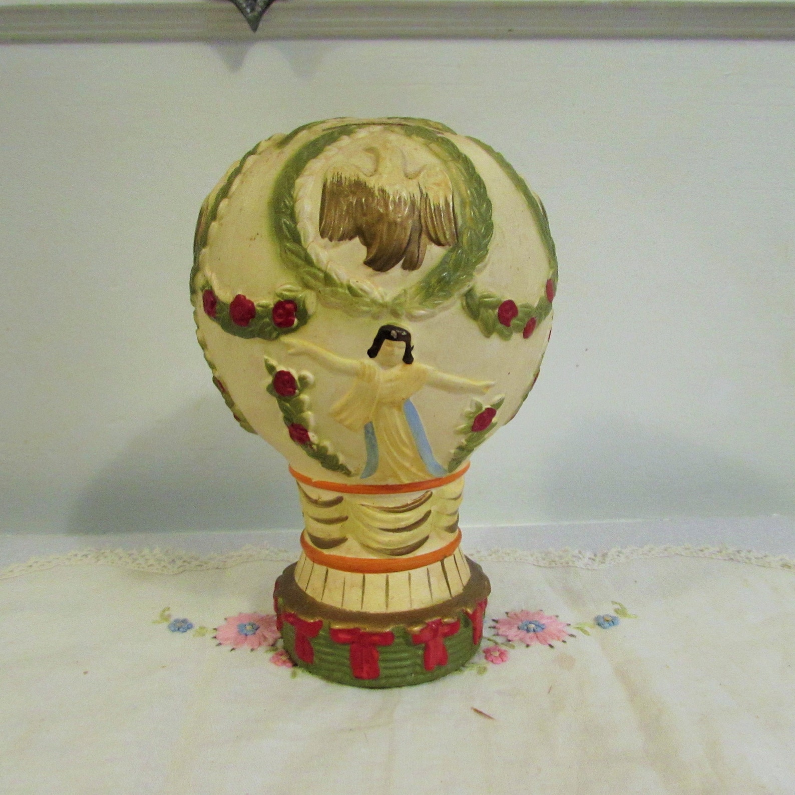 Antique Hot Air Balloon Coin Bank Etsy