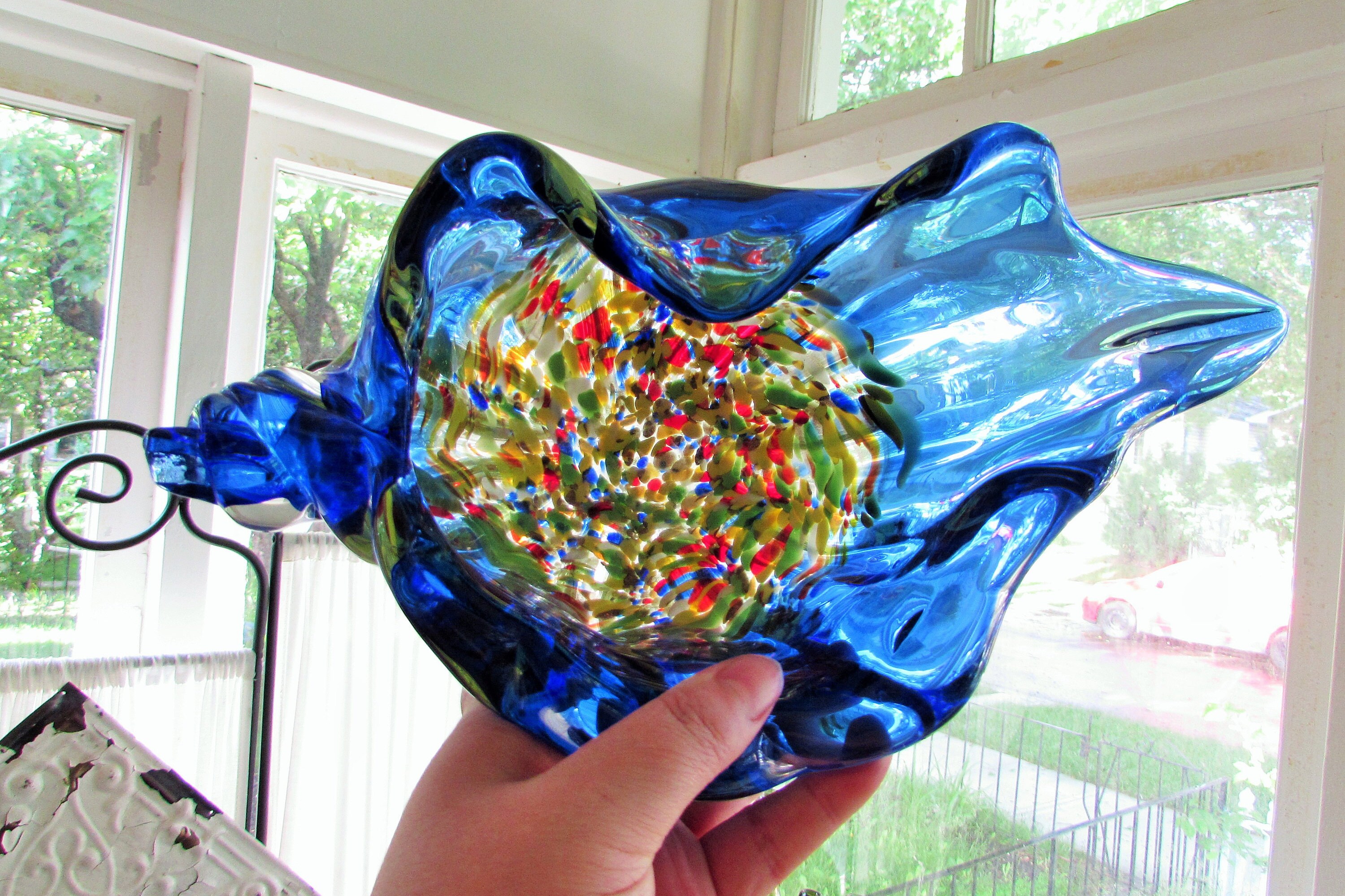 Large Confetti Art Glass Bowls Etsy