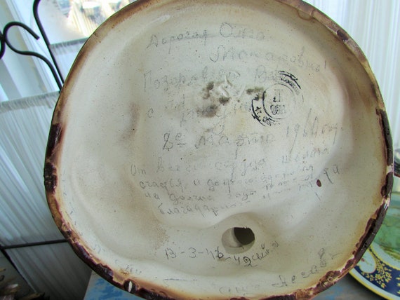 mid century Czech dog pottery dish - image 7