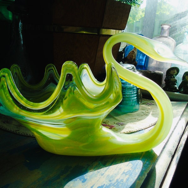 Sooner Glass Swan Etsy