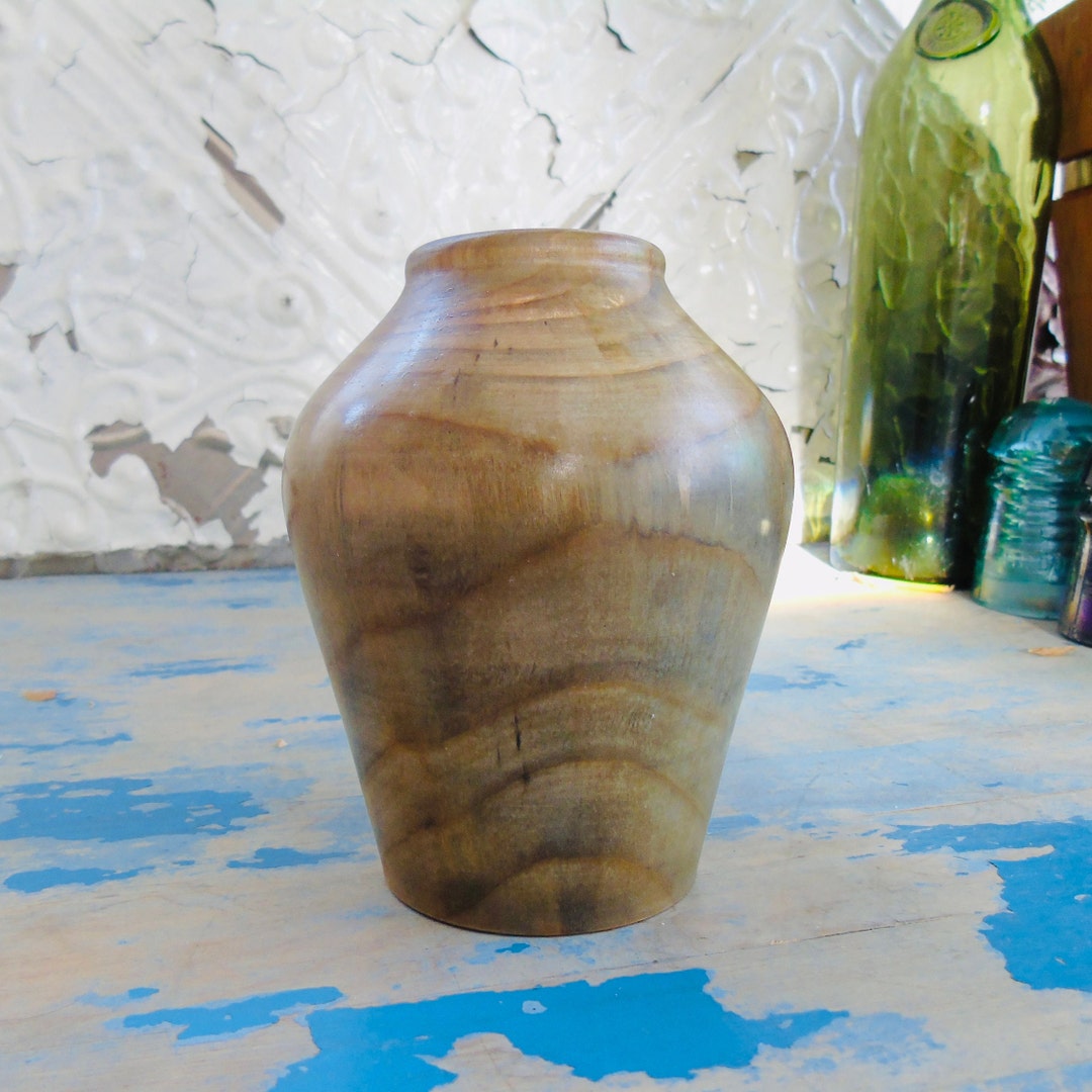 Hand Turned Wood Vase Etsy