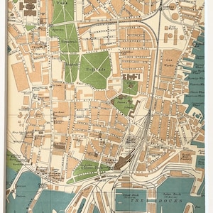 SOUTHAMPTON 1950 VINTAGE KARTE, mit Passepartout / Für die Gestaltung montiert