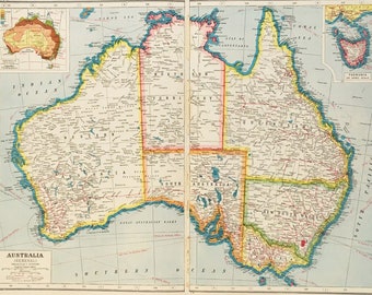 Old Australia Map | Etsy