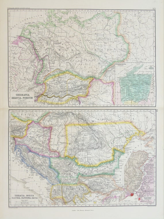 Alte Deutschland Mitteleuropa Und Balkan C 1872 Antike Karte Etsy