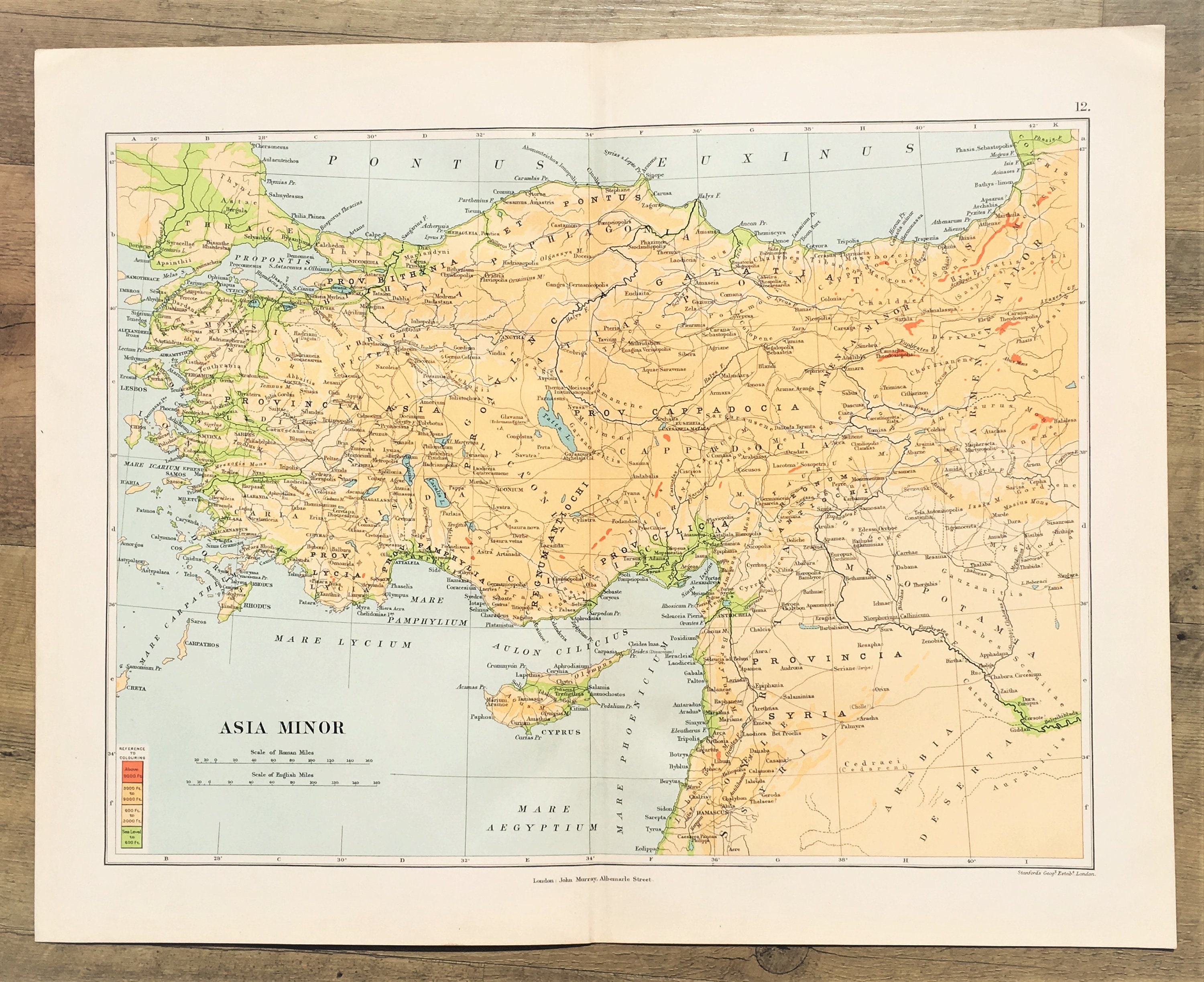 Ancient Turkey Asia Minor 1904 Antique Map Colour Victorian - Etsy Ireland
