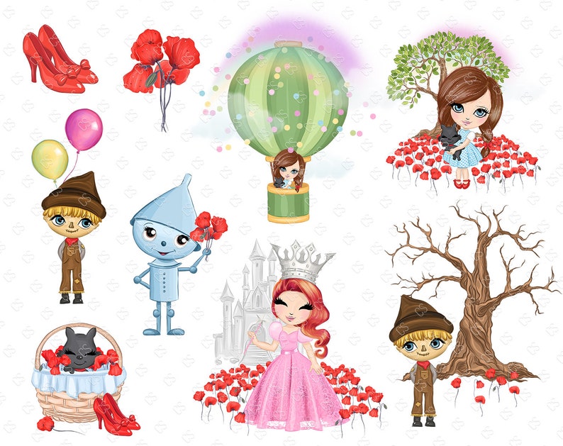 Dorothy Cowardly Lion 10 The Wizard of Oz Large Stickers Tin Man Scarecrow