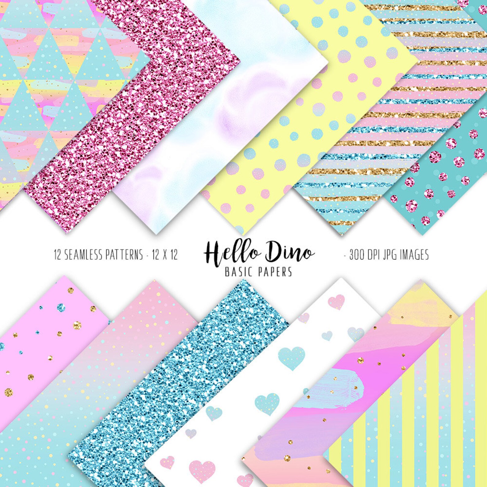 Basic Mix and Match Colorful Digital Paper Basic Paper Pack Etsy