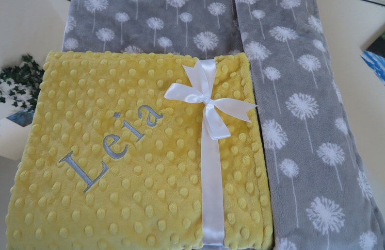 Baby Blanket Personalized Baby Girl Blanket Yellow Baby Girl Etsy