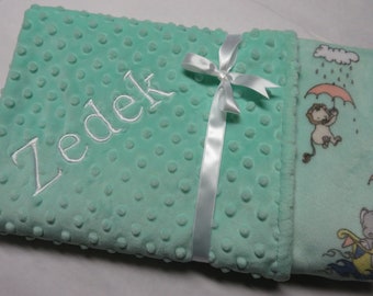 Personalized Minky Baby Blanket, Embroidered Name, Baby Shower Gift