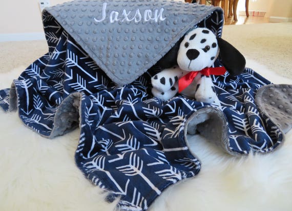Baby Blanket baby Boy Blanket Personalized Navy Blue Archer Baby Boy Blanket Baby Gift Baby Shower Gift Minky Baby Blankets Etsy
