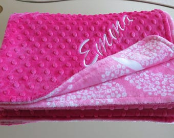 Baby Girl  Blanket, Personalized baby Girl Blanket,  Pink  Baby Girl Blanket, Minky  Baby Gift, Baby Shower Gift, Minky Baby Girl Blankets,