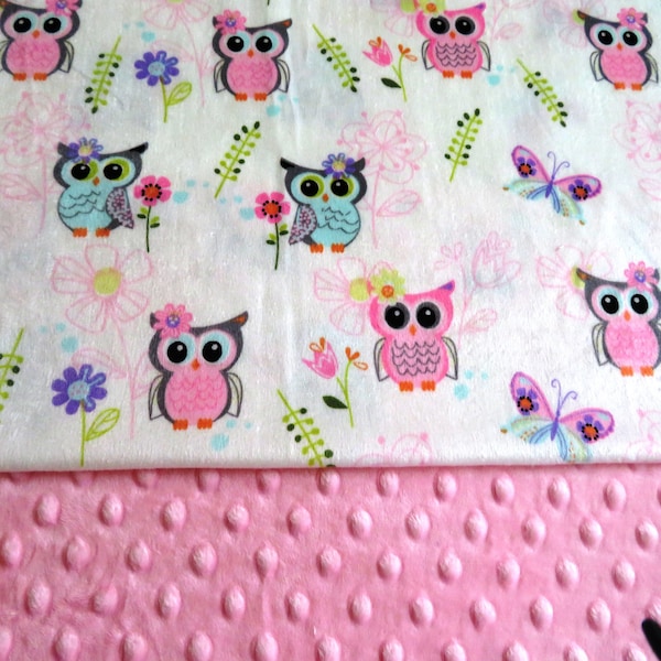 Baby girl, Baby Blanket, Cute Owls Cuddle Baby Girl Blanket,  Baby Gift, Baby Shower Gift, Minky Baby Girl Blankets,