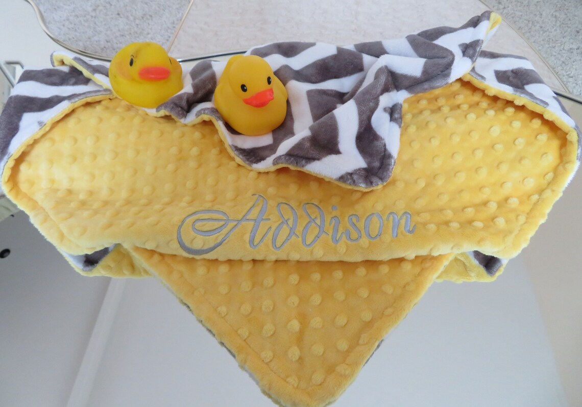 Baby Blanket Personalized Baby Girl Blanket Yellow Baby Girl Etsy