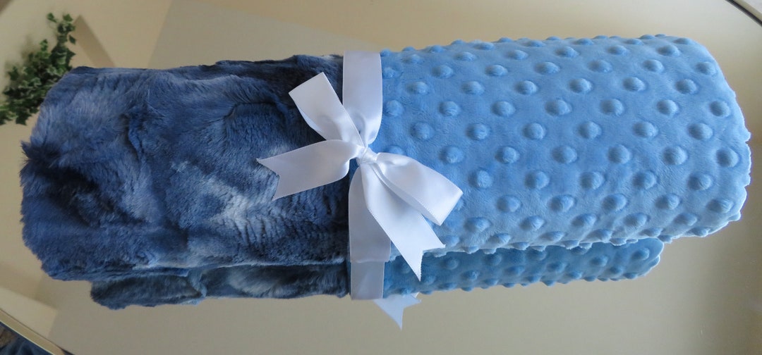 Baby Blanket, Blue Tiedye Baby Blanket, Newborn Personalized Blanket