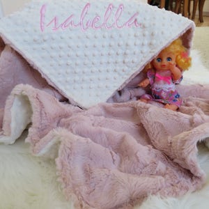 Baby Girl Blanket,  Personalized Baby Girl Blanket, Rosewater Girl Blanket, Minky  Baby Gift, Baby Shower Gift, Minky Baby Girl Blankets,