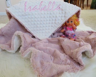 Baby Girl Blanket,  Personalized Baby Girl Blanket, Rosewater Girl Blanket, Minky  Baby Gift, Baby Shower Gift, Minky Baby Girl Blankets,