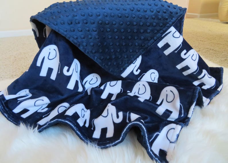 Baby Blanketbaby Boy Blanket Personalized Navy Blue Etsy