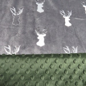 Baby Blanket, Baby Boy Blanket Personalized,  Hunter /Deer Minky Baby Boy Blanket, Baby Gift, Baby Shower Gift,