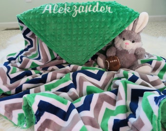 Personalisierte Minky Baby Jungen Decke, Kuschelstoff, Duschgeschenk