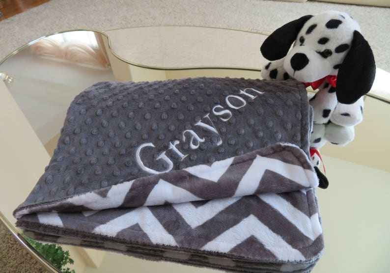 Baby Boy Blanket Personalized Baby Boy Blanket Charcoal/snow Etsy
