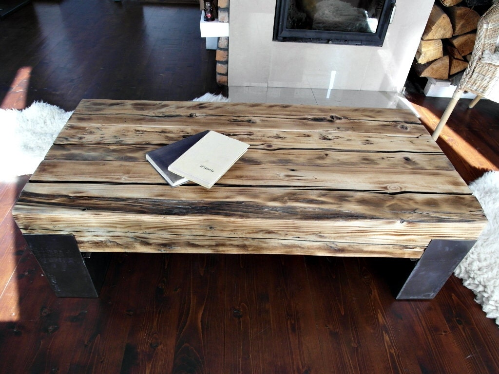 Handgemachte zurückgefordert Scheune Holz & Stahl Couchtisch | Etsy