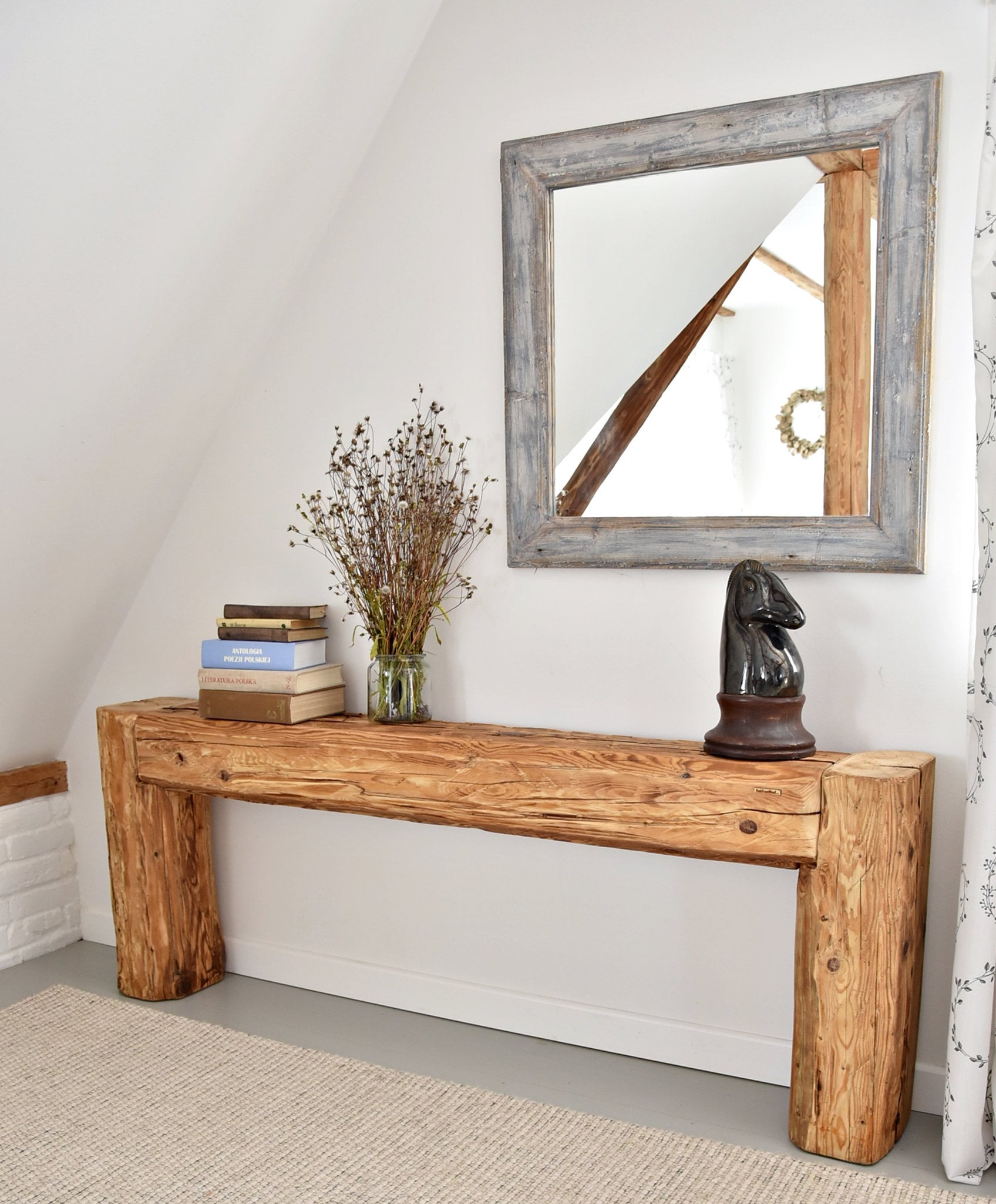 Reclaimed beam console table old beams rustic country style | Etsy
