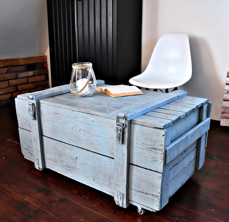 Coffee Tables A Vintage Old Wooden Pine Trunk Chest Box Coffee Table Rustic Industrial Antique Home Furniture Diy Cruzeirista Com Br