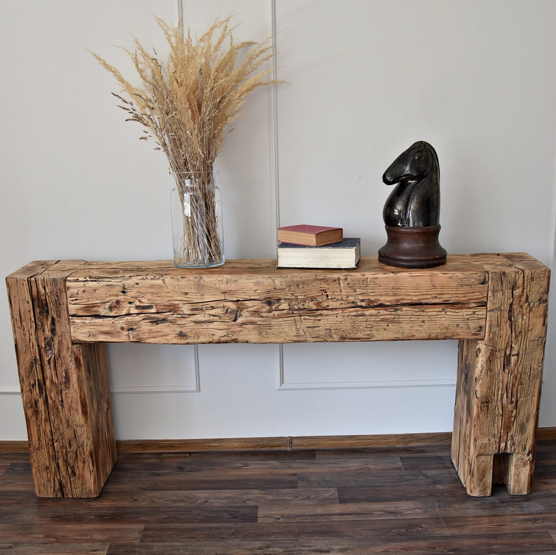 Reclaimed beam console table old beams rustic country style Etsy