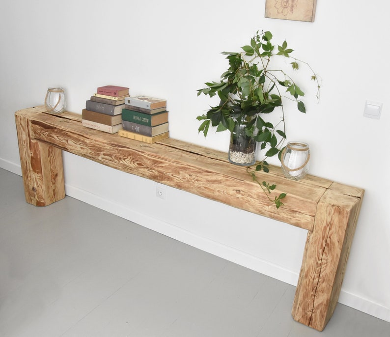 Reclaimed beam console table old beams rustic country style | Etsy