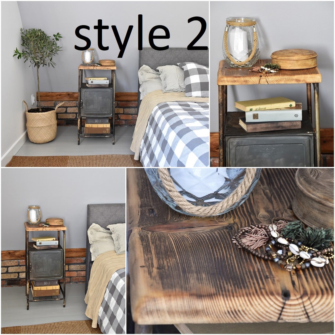 Industrial Vintage French Metal bedside cupboard Etsy