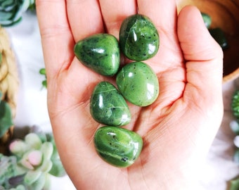 Nephrite Jade Tumblestone | Crystal Polished Gemstone | Nephrite Jade Crystal |
