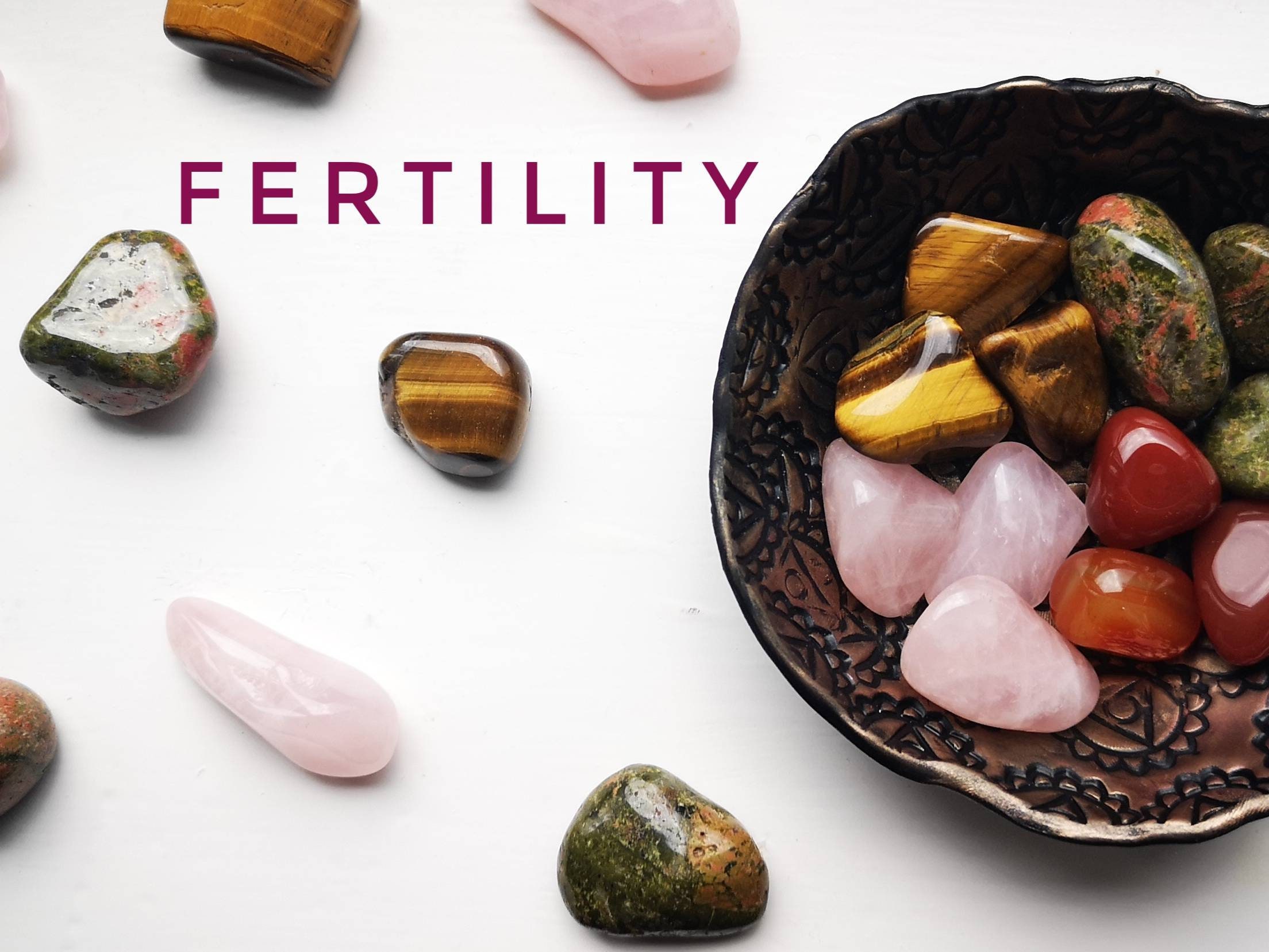 Crystals for Fertility Set of 4 Intuitively Chosen Stones Etsy