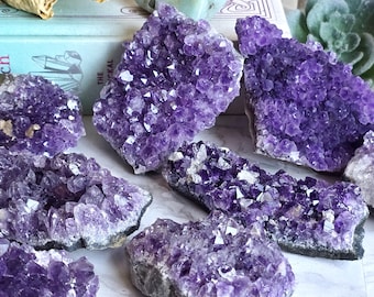 Amethyst Crystal Cluster | Raw Natural Druzy | Rough Amethyst Specimen | Witchcraft Gift