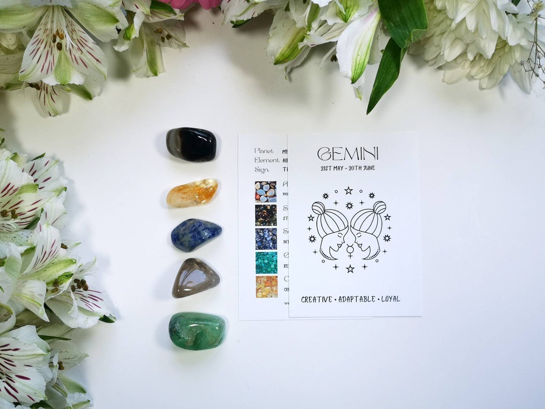 Gemini Zodiac Crystal Kit Healing Crystal Set Gemini Star Sign Gift - Etsy