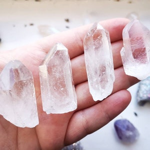 Clear Quartz Rough Crystal Point, Master Healer Crystal for Clearing Negative Energy.