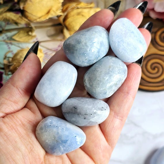 Blue Calcite Tumblestone Witchcraft Supplies Blue Calcite