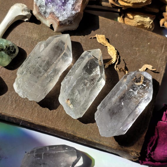 Raw Large Clear Quartz Crystal Point | Rough Crown Chakra Stone | Witchcraft Gift | Clear Quartz Crystal