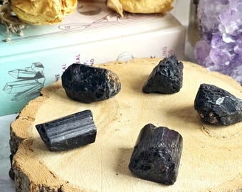 Raw Tourmaline Crystal  | Natural Rough Crystals | Unpolished Gemstone Chunk | Capricorn Metaphysical Gift