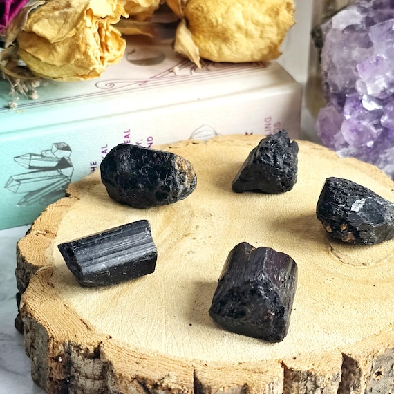 Raw Tourmaline Crystal  | Natural Rough Crystals | Unpolished Gemstone Chunk | Capricorn Metaphysical Gift