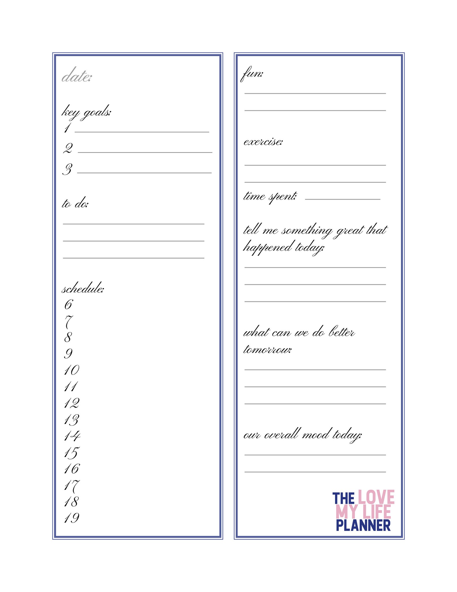 Digital Planner in Fancy Calligraphy Style for Ipad or Print | Etsy