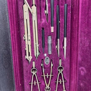 Vintage Original Präzisions Lotter Zeichenwerkzeug Set Made in Germany
